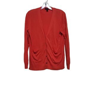 J.Crew Orange LongSleeve Cardigan Sweater Sz Small